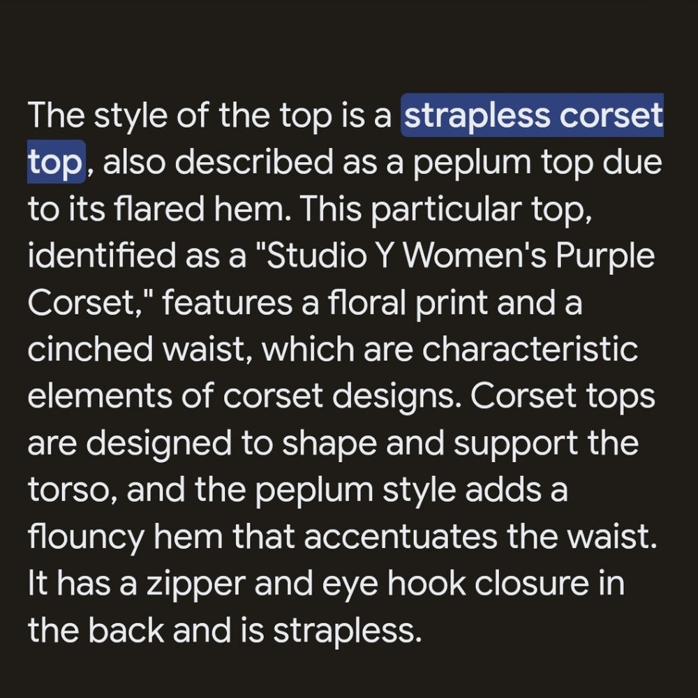 EUC Studio Y Floral Y2K Strapless Corset Top Back Zip Purple/Pink Sz. L - Picture 4 of 7